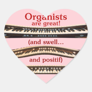 Les organistes sont un grand cœur autocollant pour
