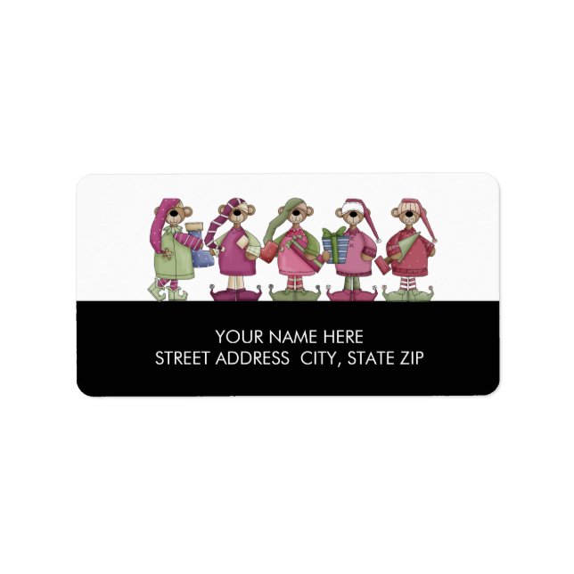 Les ours de Noël Adresse Étiquettes (Devant)