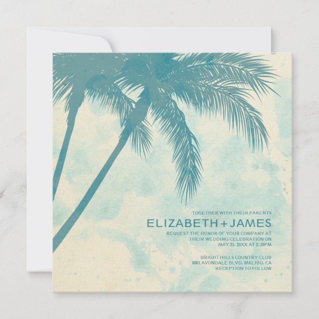 Les palmiers Bronlap Invitations aux mariages (Devant)