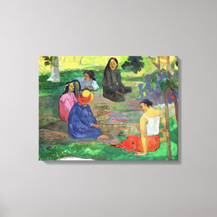 Les Parau Parau , or Conversation, 1891 Canvas Print