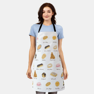 Les Pâtisserie Françaises watercolor Apron
