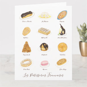 Les Pâtisserie Françaises watercolor Card