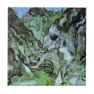 Les Peiroulets Ravine by Vincent van Gogh Tile