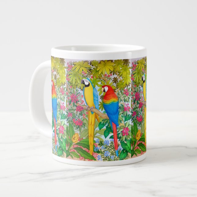 Les perroquets de Macaw Oiseaux tropicaux Mug (Devant gauche)
