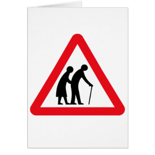 Les personnes âgées (1), poteau de signalisation,
