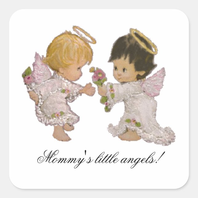 Les petits anges de maman ! Autocollant (Devant)