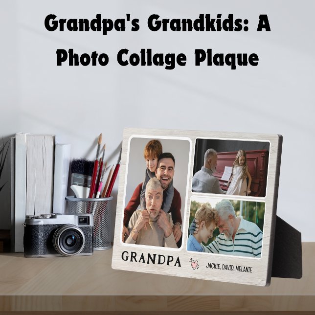 Les petits-enfants de grand-père : une plaque de c (Grandpa's Grandkids: A Photo Collage Plaque)