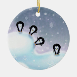 Les pingouins s'amusent Ornement de Noël