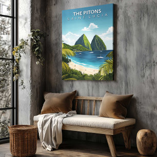 Les Pitons Sainte-Lucie Toile de décoration murale