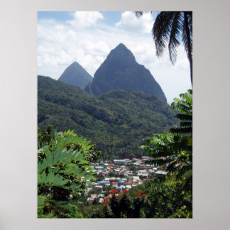 Les Pitons, St Lucia Poster