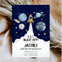 Les Planètes spatiales Extérieures Boy Invitation 