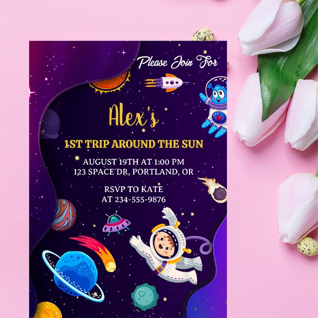 Les Planètes spatiales Les Enfants Invitation d'an (Créateur téléchargé)