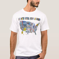 Les plaques minéralogiques unies du T-shirt de