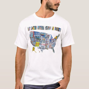Les plaques minéralogiques unies du T-shirt de