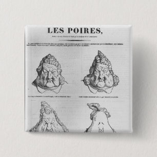 Les Poires, caricature of King Louis-Philippe 2 Inch Square Button