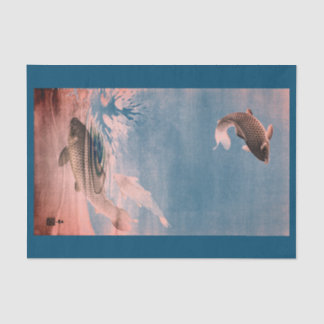 Les POISSONS SAUTANT EN papier de soie de soie de