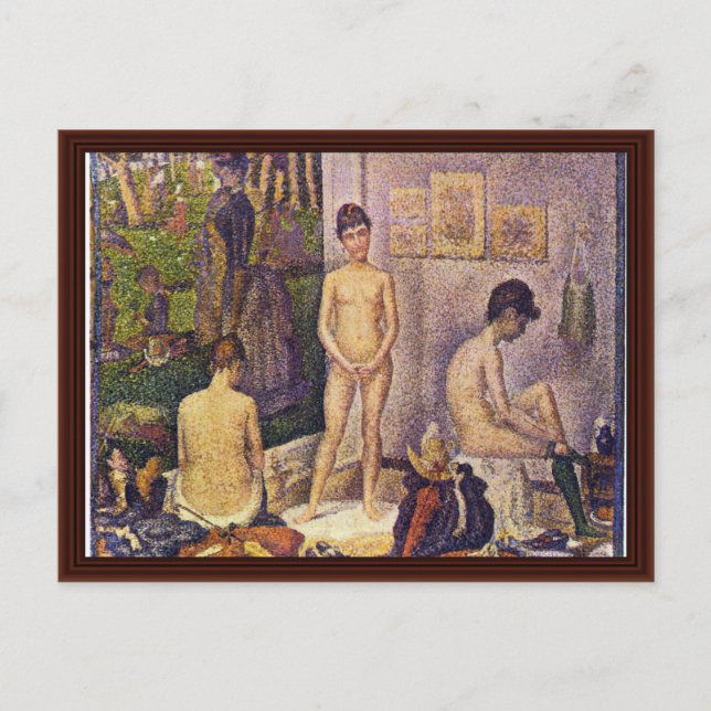 Les Poseuses Ensemble By Seurat Georges Postcard (Front)