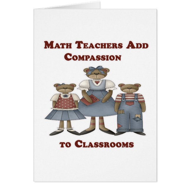 Les professeurs de maths ajoutent la compassion (Devant)