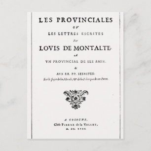 Les Provinciales' by Blaise Pascal Postcard