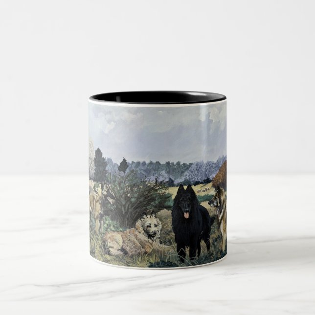 Les quatre Belges 11oz. Tasse de café (Centre)