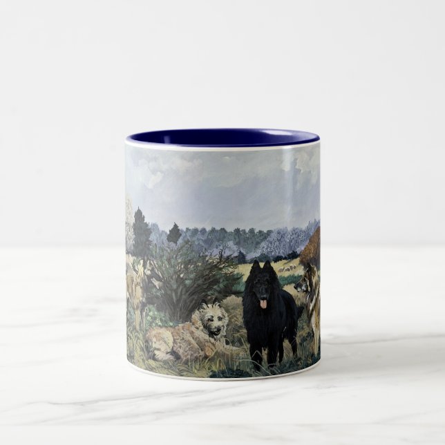 Les quatre Belges 15oz. Tasse de café (Centre)
