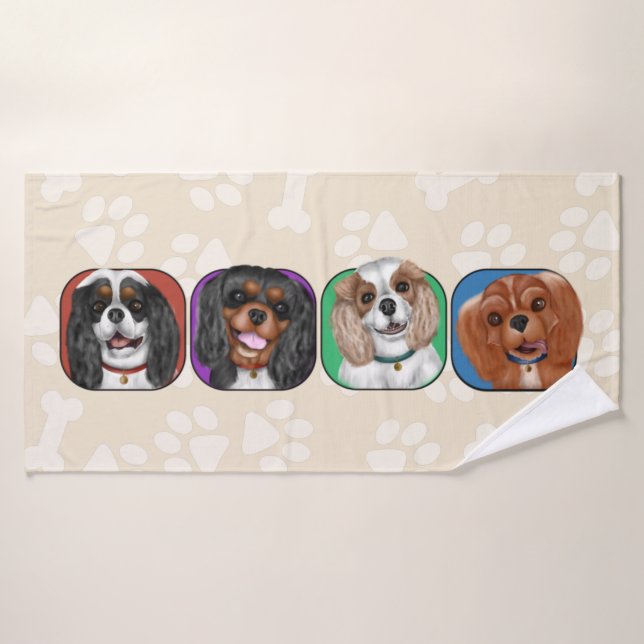 Les Quatre Cavaliers Roi Charles   (Serviette de bain)