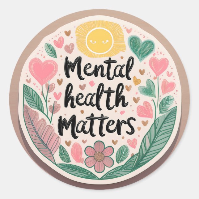 Les questions de santé mentale - Sticker motivatio (Devant)
