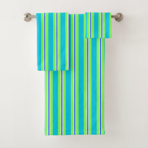 Les rayures estivales, turquoise et vert citron ve