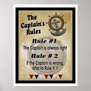 Les règles du capitaine — Art Print - affiche