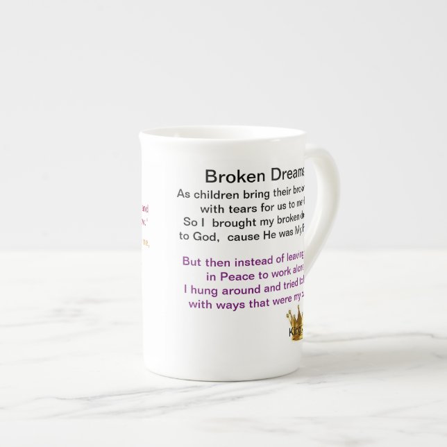 Les rêves cassés… ont laissé vont laisser la tasse (Devant droit)