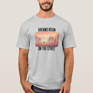 "Les rêves commencent dans la rue" T-shirt de bask
