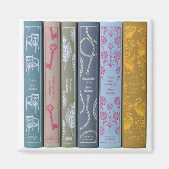 Les romans de Jane Austen sur un aimant (Devant)