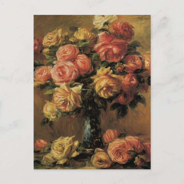 Les Roses Dans Un Vase Postcard (Front)