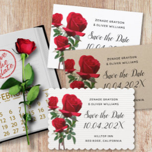 Les roses rouges sauvent le Faire-part de mariage