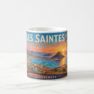 Les Saintes Guadeloupe Sunset Vintage Travel Postc Coffee Mug