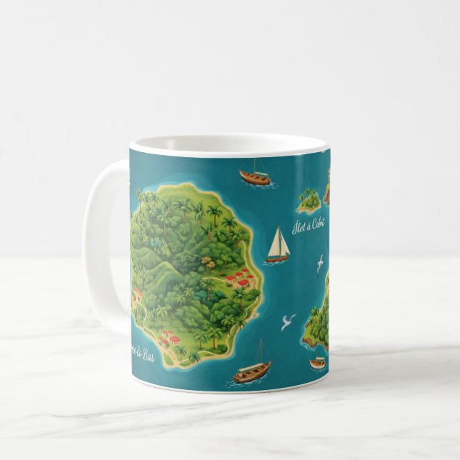 Les Saintes - Illustrated Island Map Coffee Mug (Front Left)