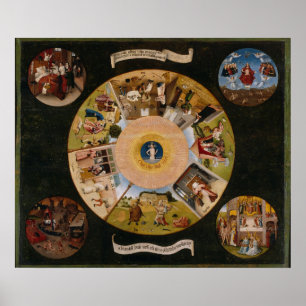 Les sept péchés mortels par Bosch - Poster