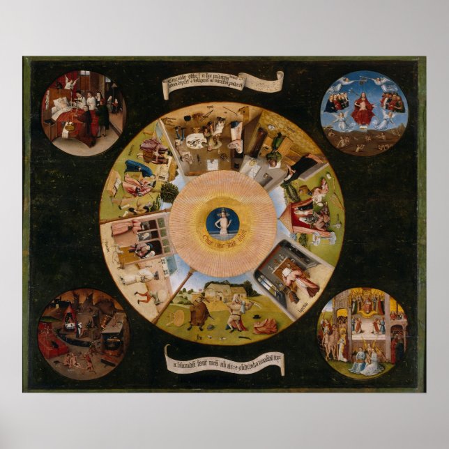 Les sept péchés mortels par Bosch - Poster (Devant)