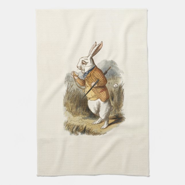 Les serviettes de cuisine blanches de lapin (Vertical)