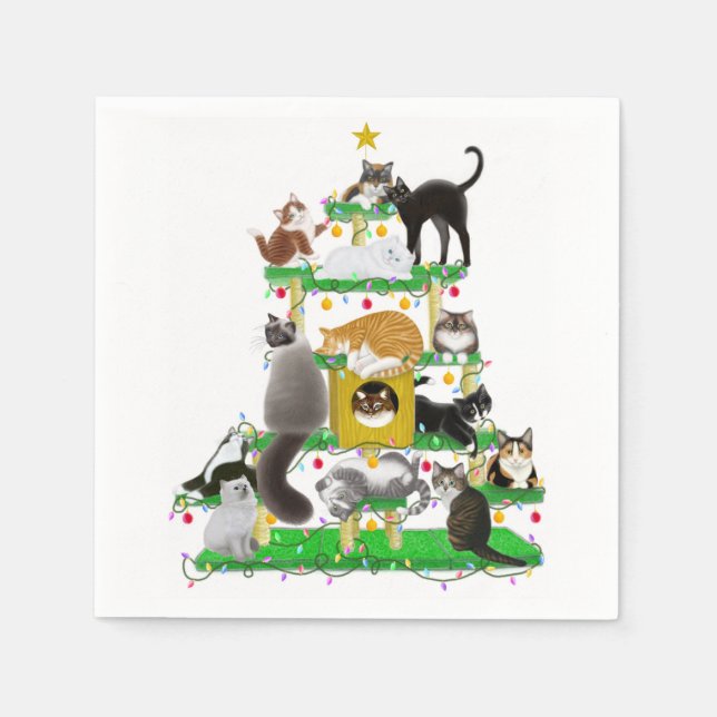 Les serviettes en papier de chat de Noël (Devant)