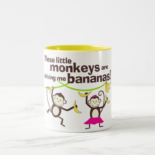 Les singes qui me conduisent Bananes Café Mug (Centre)