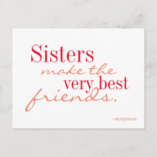 Les soeurs font les meilleurs amis - carte postale