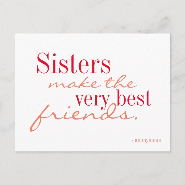 Les soeurs font les meilleurs amis - carte postale (Devant)