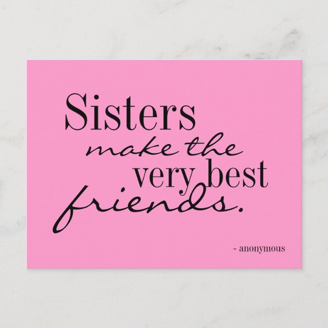 Les soeurs font les meilleurs amis - carte postale (Devant)