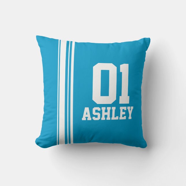 Les sports barrent le coussin nommé bleu blanc (Recto)