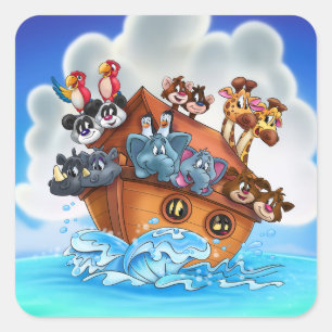 Les stickers de dessins animés Fun Noah's Ark pou
