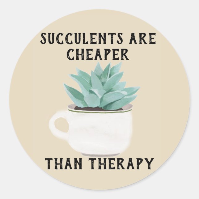 Les Succulents Sont Moins Chers Que Le Sticker Thé (Devant)