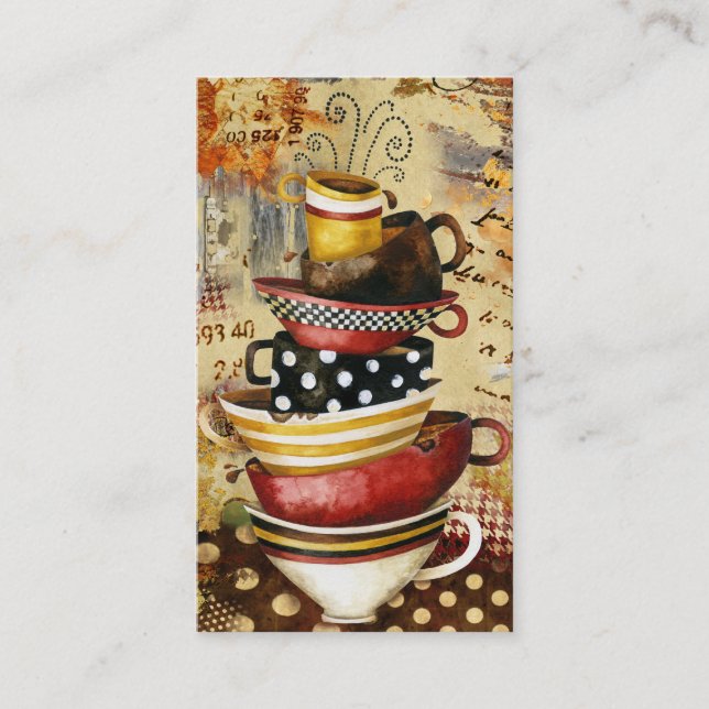 Les tasses de café devinent le carte de visite (Devant)