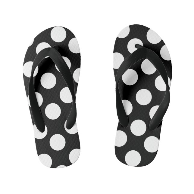 Les tongs à tongs noirs et blancs Polka pour enfan (Semelle)