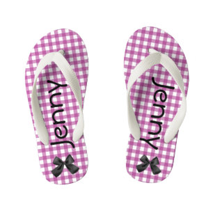 Les tongs de En vichy violet et blanc